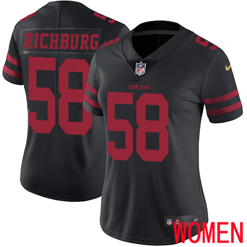 San Francisco 49ers Limited Black Women Weston Richburg Alternate NFL Jersey #58 Vapor Untouchable